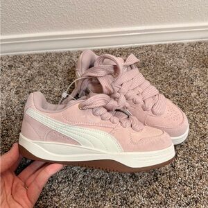 Puma Pink Park Luna Suede Kids Sneakers Size 3